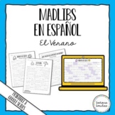 El Verano Summer Madlibs in Spanish Printable and Google Slides