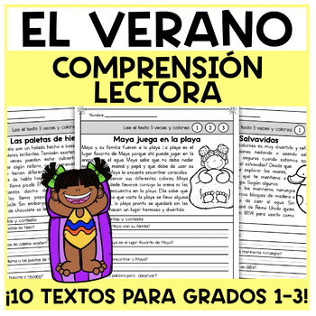 Preview of El Verano Summer READING COMPREHENSION in Spanish | Lecturas de comprensión