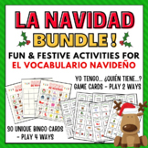 El Vocabulario Navideño Spanish Christmas Games Bundle La Navidad