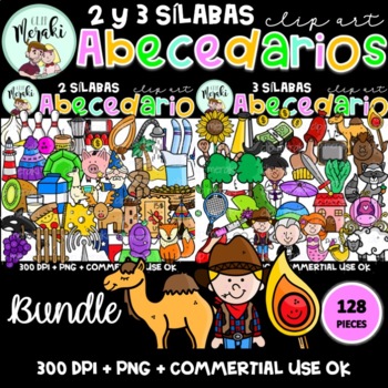 Preview of El abecedario Clip Art BUNDLE. Abecedario de 2 y 3 sílabas.