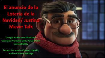 Preview of El anuncio de la Lotería de Navidad/Justino Digital Movie Talk-PearDeck/Sub-Plan