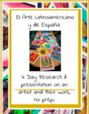 El arte latinoamericano y de España. 4 day Artist Research