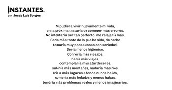 Preview of El condicional - 'INSTANTES' BORGES Poem & Writing assignment