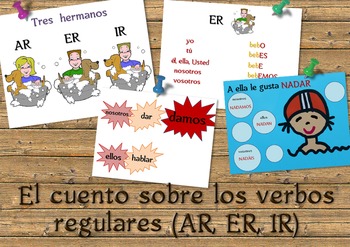 Preview of El cuento sobre los verbos regulares. A tale about regular verbs in Spanish.