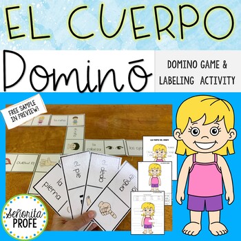 Preview of El cuerpo Dominó / Spanish Body Parts Domino Game