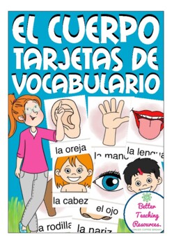 Preview of El cuerpo - tarjetas de vocabulario Spanish / Español (body parts flash cards)