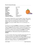 El Día de Acción de Gracias Lectura - Thanksgiving Easy Sp