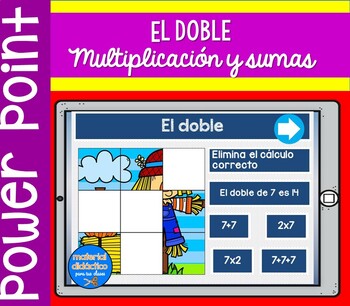 Preview of El doble, multiplicación y sumas sucesivas | PowerPoint | Spanish Resources