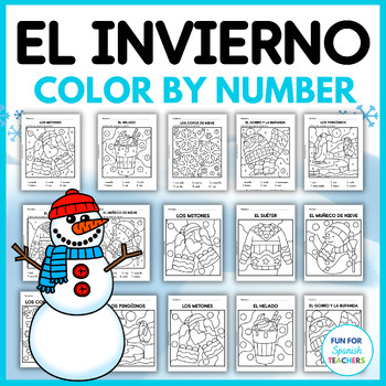 Preview of El invierno - Winter Coloring Pages in Spanish
