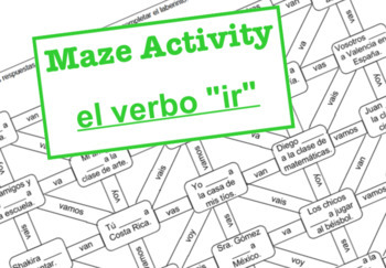 Preview of El laberinto - el verbo ir (Maze Activity ir - to go present tense)