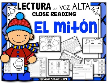 Preview of El mitón - "Close Reading" con  lectura en voz alta (The Mitten)