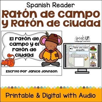 Preview of Ratón de campo y ratón de ciudad Spanish Fairy Tale Reader Easy Beginning Book