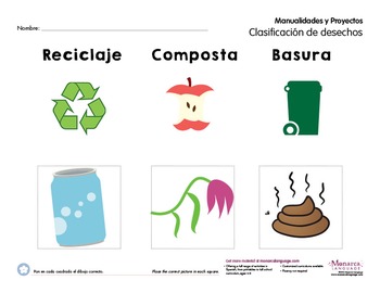 Preview of Clasificación de los residuos- Earth's day!