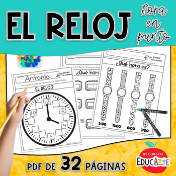 Preview of El reloj - La hora en punto -  The Clock - Spanish