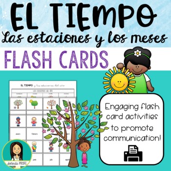 Preview of EL TIEMPO, ESTACIONES Y MESES - Spanish Weather, Seasons & Months Flash Cards