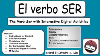 Preview of El verbo SER - The Verb SER - Interactive Digital Activities