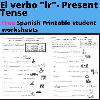 Preview of El verbo "ir"- Present  Tense Spanish worksheet- Free
