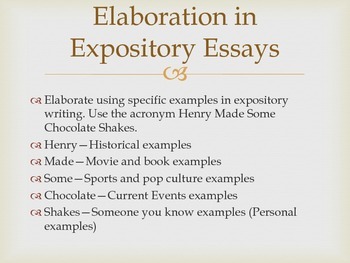 informative essay elaboration examples