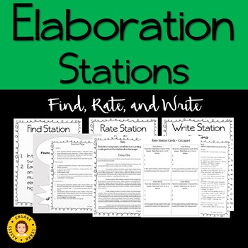 Preview of Elaboration Stations - Practice for Elaboration in Writing Expository/Opinion