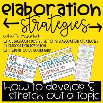 Preview of Elaboration Strategies: Poster Set & Student Bookmark