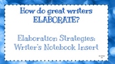 Elaboration Strategies: Writer's Notebook Insert