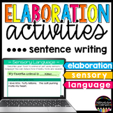 Elaboration Writing Activities Using Sensory Language ELA 