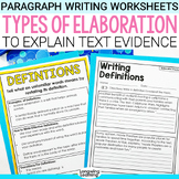 Elaboration Writing Practice and Examples for Opinion and 