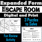 Expanded Form Activity: Escape Room Math Breakout Game