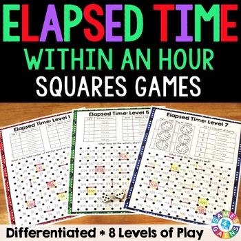Preview of Elapsed Time Worksheet Games to the Hour Within One Hour Practice Activity