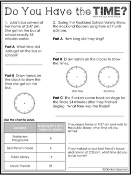 Elapsed Time Word Problems - Worksheets for CCSS 3.MD.1 by ...
