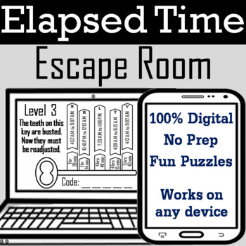 Preview of Elapsed Time Game: Digital Escape Room (Virtual Math Breakout Review Activity)