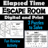 Elapsed Time Word Problems & Number Problems Escape Room B