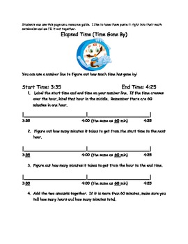 Preview of Grade 3 Common Core Elapsed Time Activity Packet
