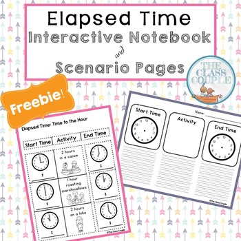 Preview of Elapsed Time Interactive Notebook & Scenario Page FREEBIE!