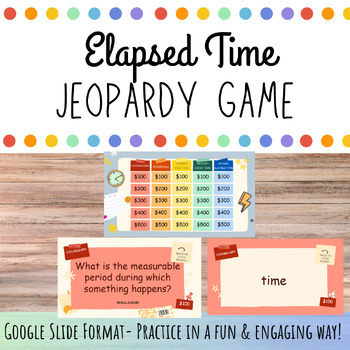 Preview of Elapsed Time Jeopardy Game (Editable Google Slides)