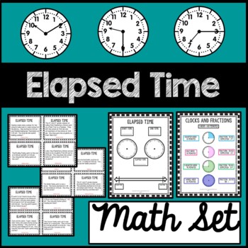Preview of Elapsed Time Math Mat and Task Cards