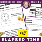 Elapsed Time Math Worksheets Start End Duration Task Cards