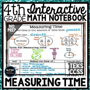 Preview of 4th Grade Interactive Math Notebook - Elapsed Time - Measurement - Time - 4.8C
