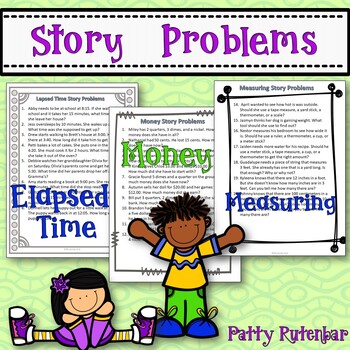 Preview of Elapsed Time, Money, and Measuring Story Problems