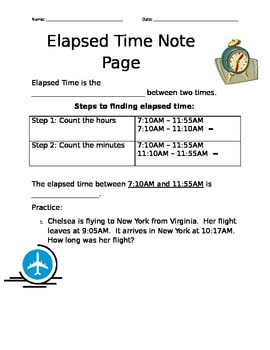 Preview of Elapsed Time Note Page