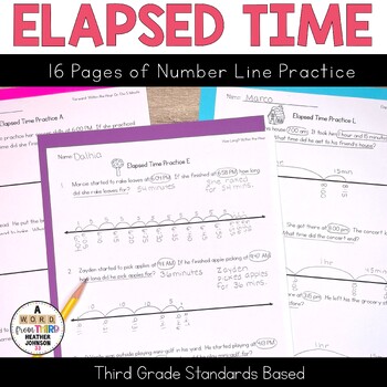 Preview of Elapsed Time Practice With Open Number Lines Problem Solving