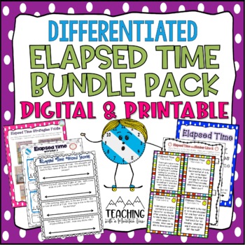 Preview of Elapsed Time Activities | Differentiated Anchor Chart, Notebook Pages & MORE
