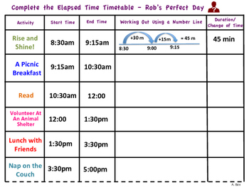 Preview of Elapsed Time Project - My Perfect Day
