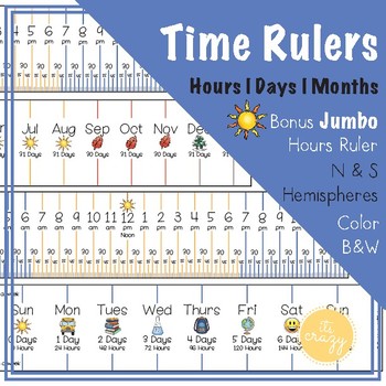 Preview of Elapsed Time Rulers + JUMBO 24hr Ruler