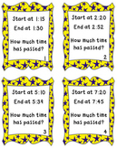 Elapsed Time Task Cards (Within the Hour)-CCSS Aligned