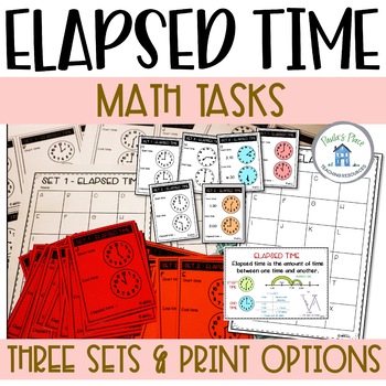 Preview of Elapsed Time Math Activity Task Cards