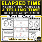 Elapsed Time & Telling Time Task Cards with Number Lines &