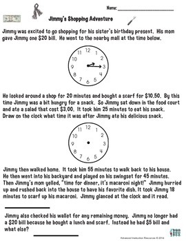 Preview of Elapsed Time - Time and Money Activity