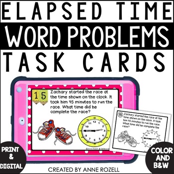 Preview of Elapsed Time Word Problem Task Cards (3.MD.1)