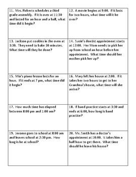 Elapsed Time Word Problems VA SOL 3.9 by Loving Third ...